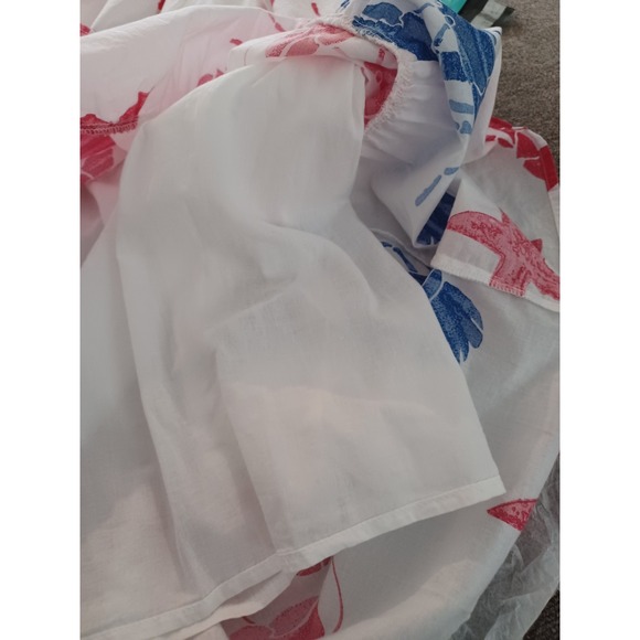 J. Crew Womens Nautical Lobster Print White Red Blue Sz Small Midi Dress NWOT - Picture 9 of 9